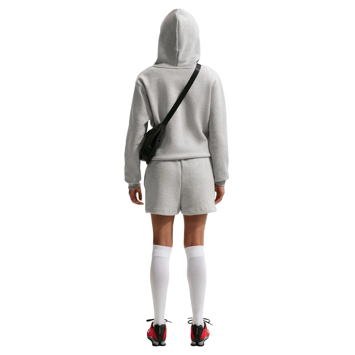 Женские шорты Studio Fleece Medium Mid-Rise Shorts 'Dark Grey Heather Sail' Nike, Dark Grey Heather/Sail — фото 3