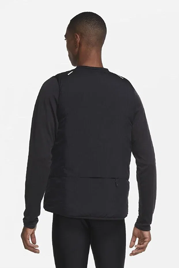 Мужская безрукавка с принтом Aerolayer thermore packable garment packable running vest Nike, Black — фото 2