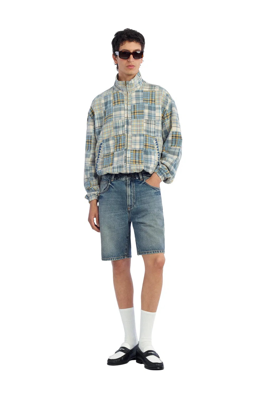 Джинсовые шорты-бермуды прямого кроя ZARA, Mid-Blue