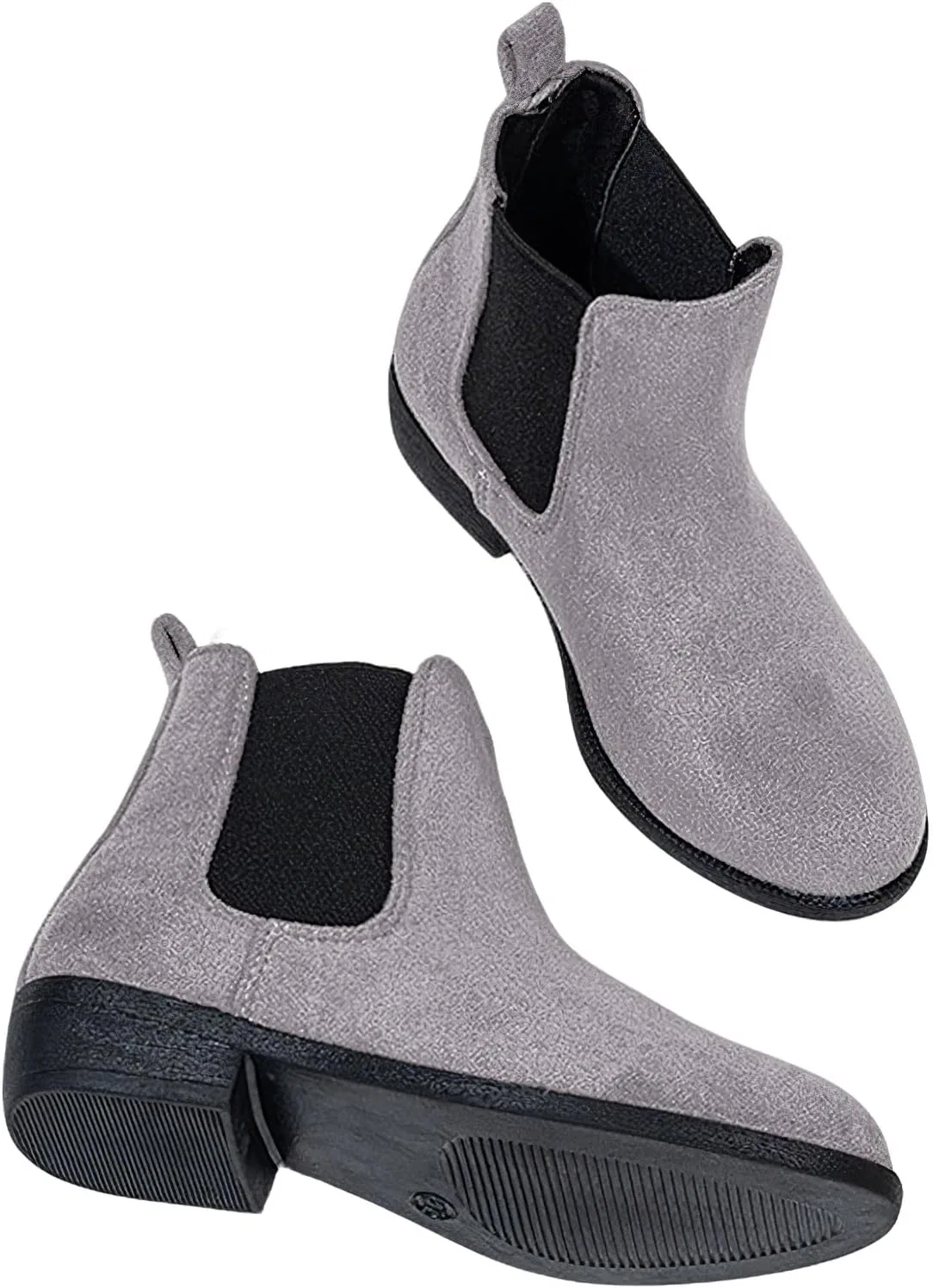 Детские зимние ботинки из искусственной замши на щиколотке rismart, Grey — фото 4