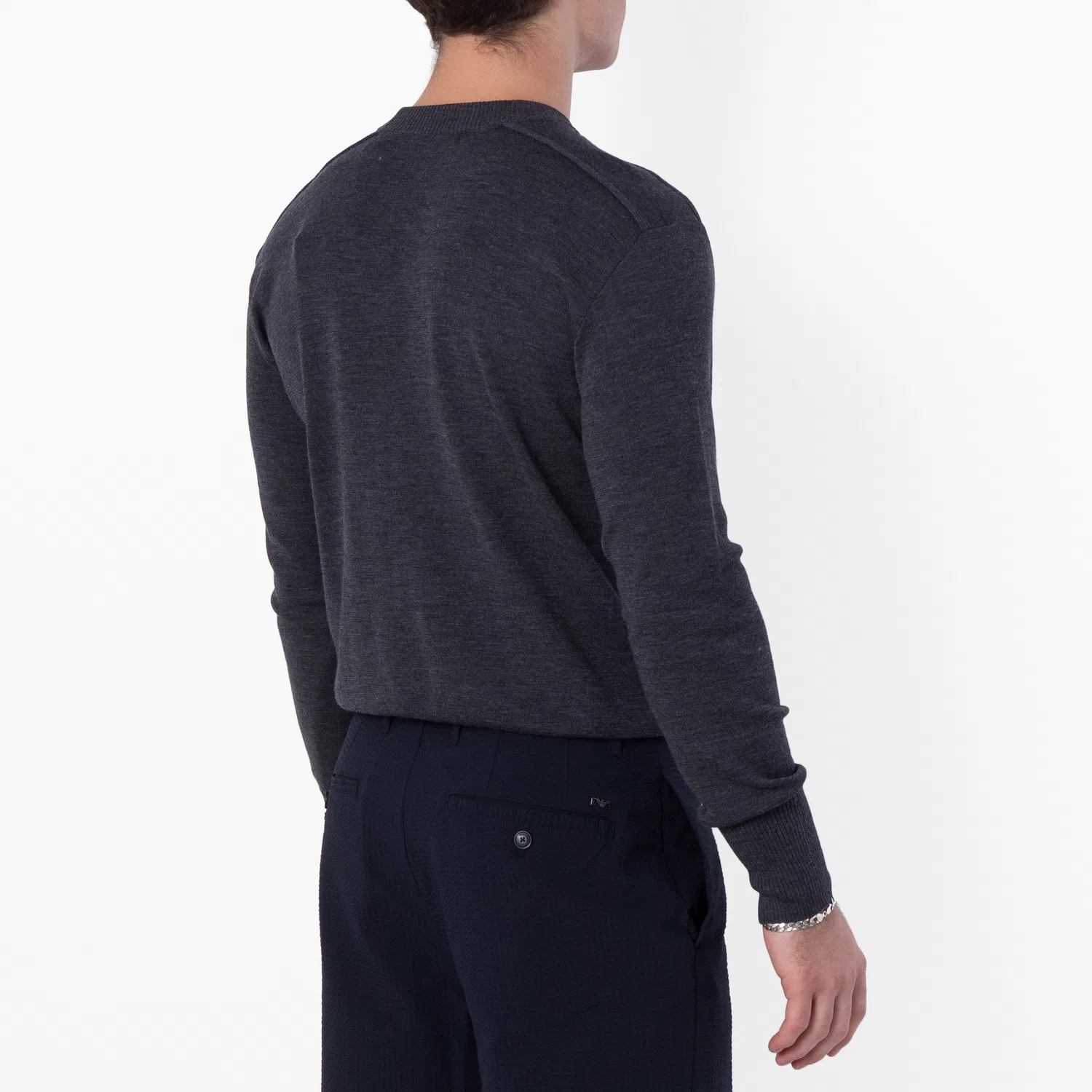 Джемпер с круглым вырезом Lightweight Crew-Neck Wool Jumper Burberry, Grey — фото 3