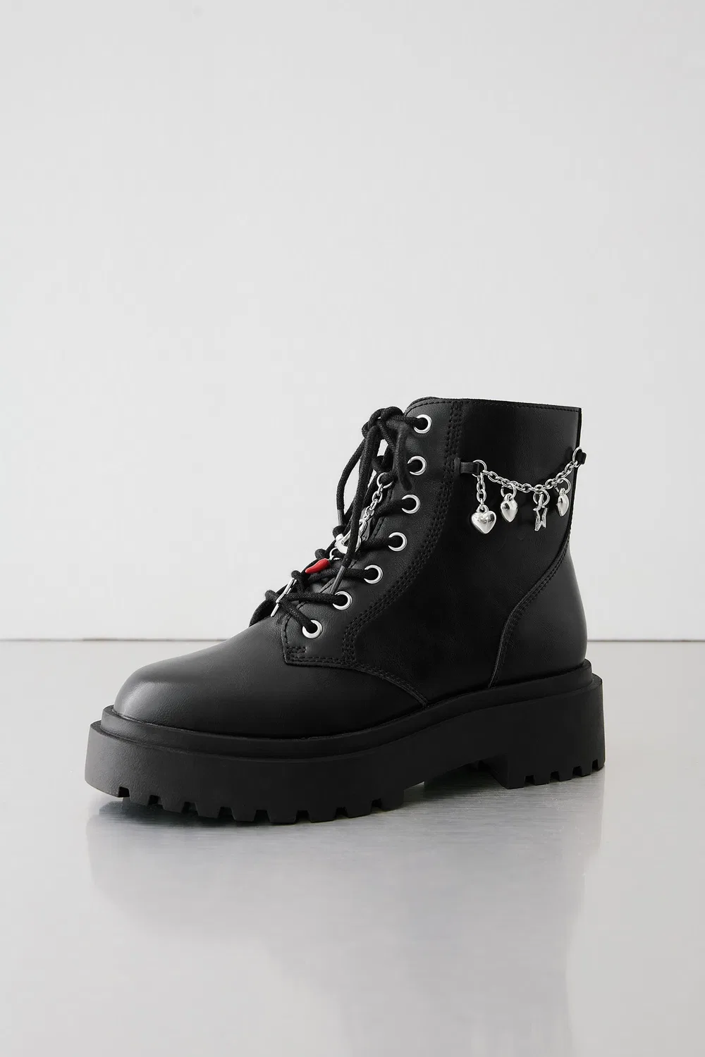 Ботинки на шнуровке до щиколотки с подвесками ZARA, Black — фото 2