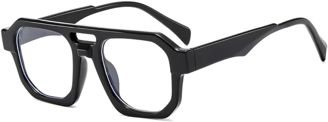 

Мужские солнцезащитные очки в стиле ретро, ​​минималистичный дизайн, защита от синего света, защита от УФ-излучения, женские солнцезащитные очки с двойным лучом SZVVBKK, Black Clear