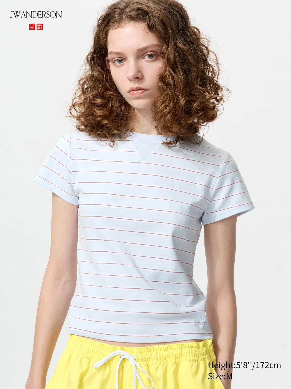 Мини-футболка Uniqlo, в полоску, светло-голубой