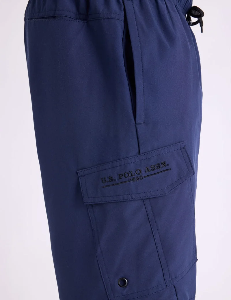 Мужские шорты для плавания U.S. Polo Assn. 8.5" Zip Cargo, темно-синий — фото 4