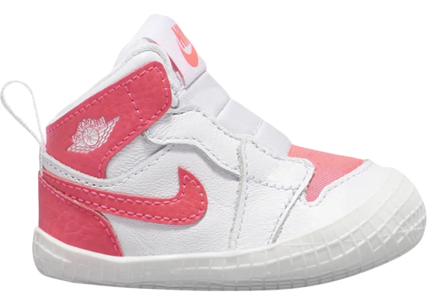 Детские кроссовки-пинетки с принтом Jordan 1 Retro Jordan, White Racer Pink
