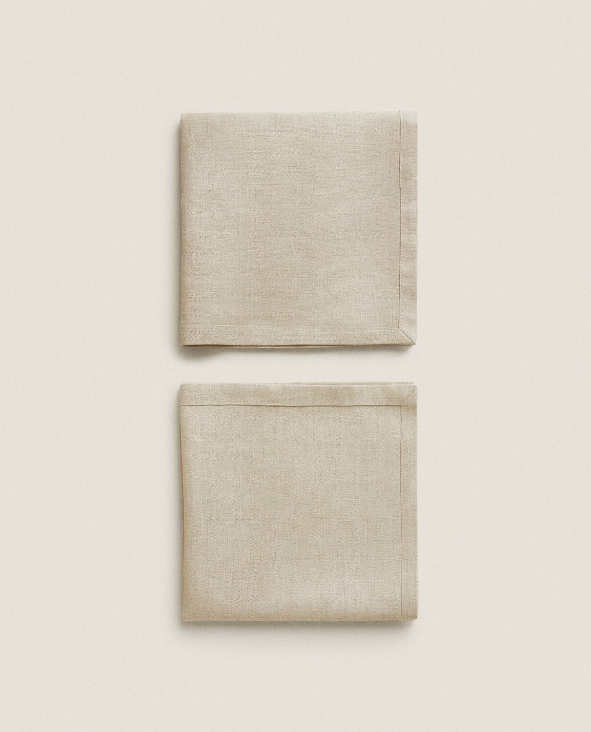 Набор салфеток Zara Home Basic Linen, 2 штуки, бежевый — фото 3