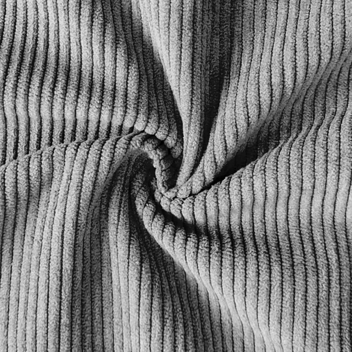 Мужской свитшот из вельвета с воротником-стойкой Long Sleeve, серый — фото 3