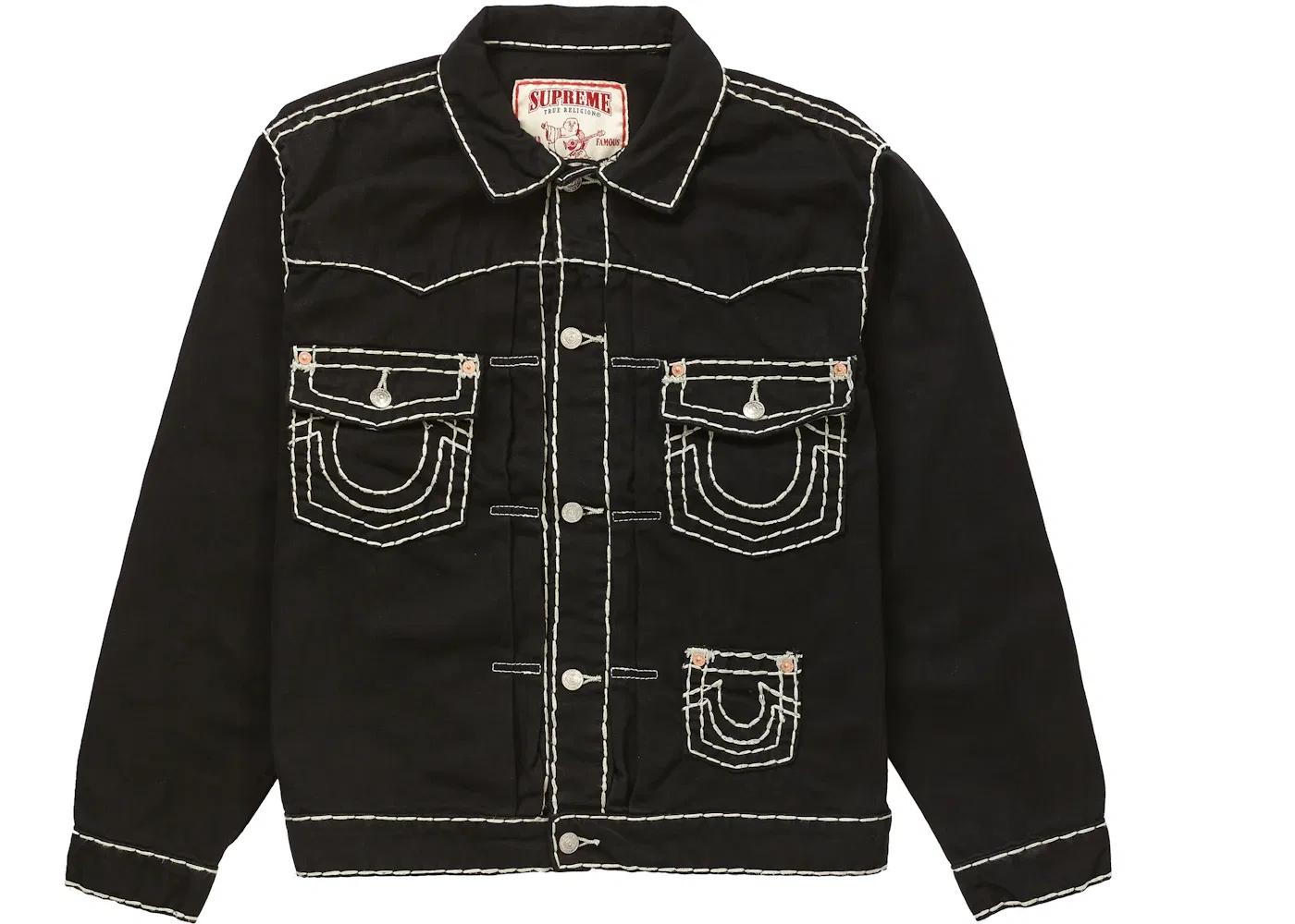 Мужская джинсовая куртка True Religion Denim Trucker Jacket Supreme, Black