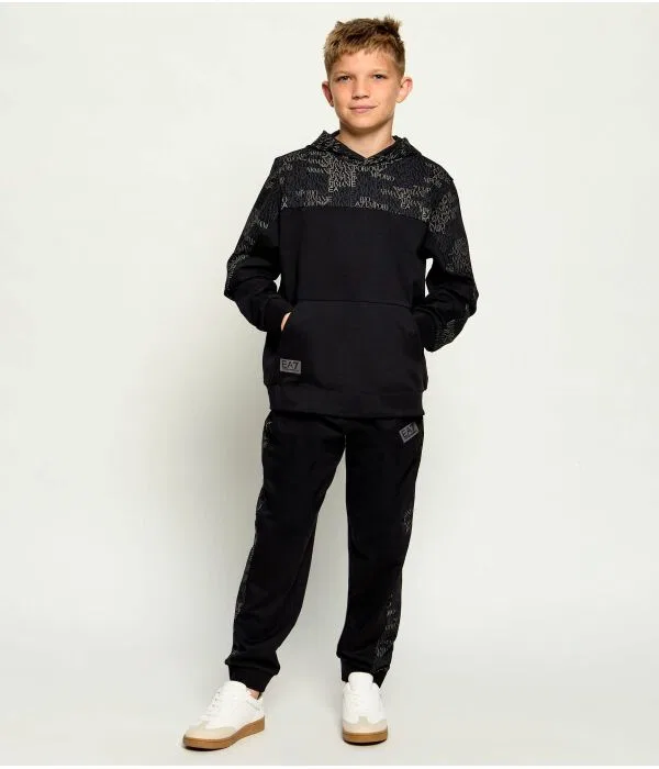 Детское худи для мальчиков Modern Fit EA7, черный — фото 2