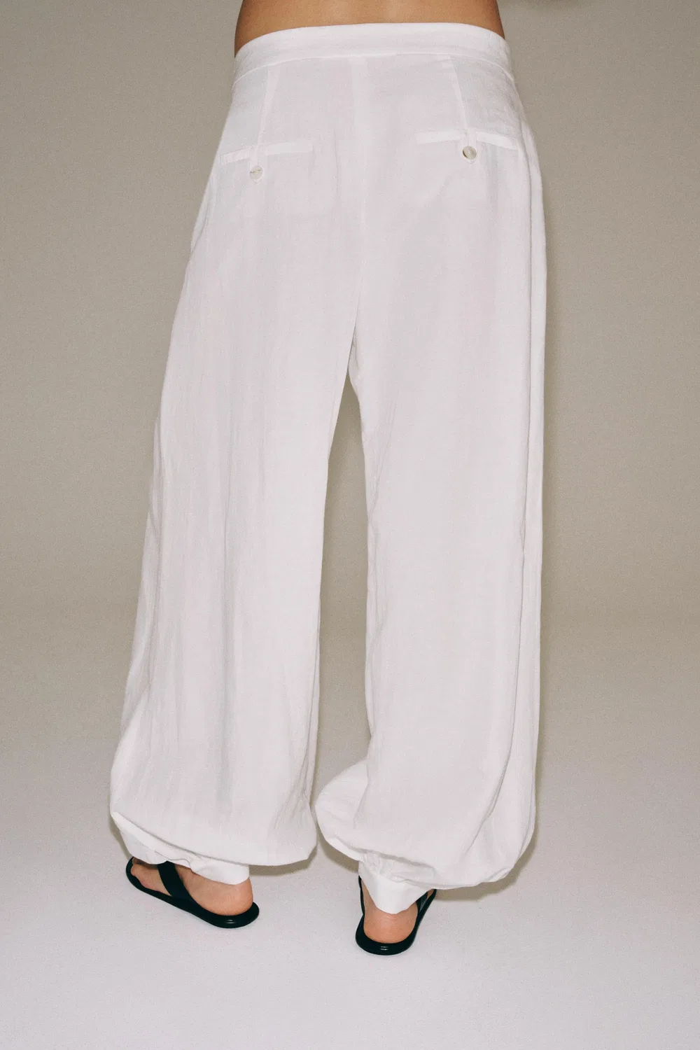 Брюки Саруэль из коллекции ZW ZARA, White — фото 3