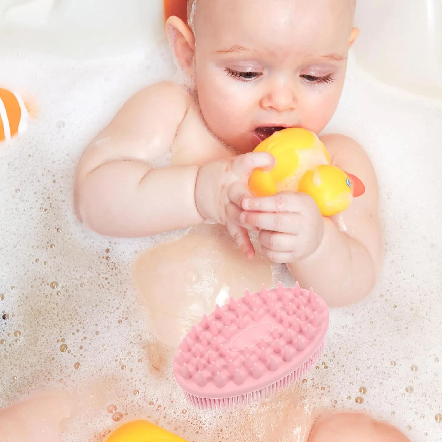 Щетка для душа силиконовая jojofuny, Розовый — фото 3