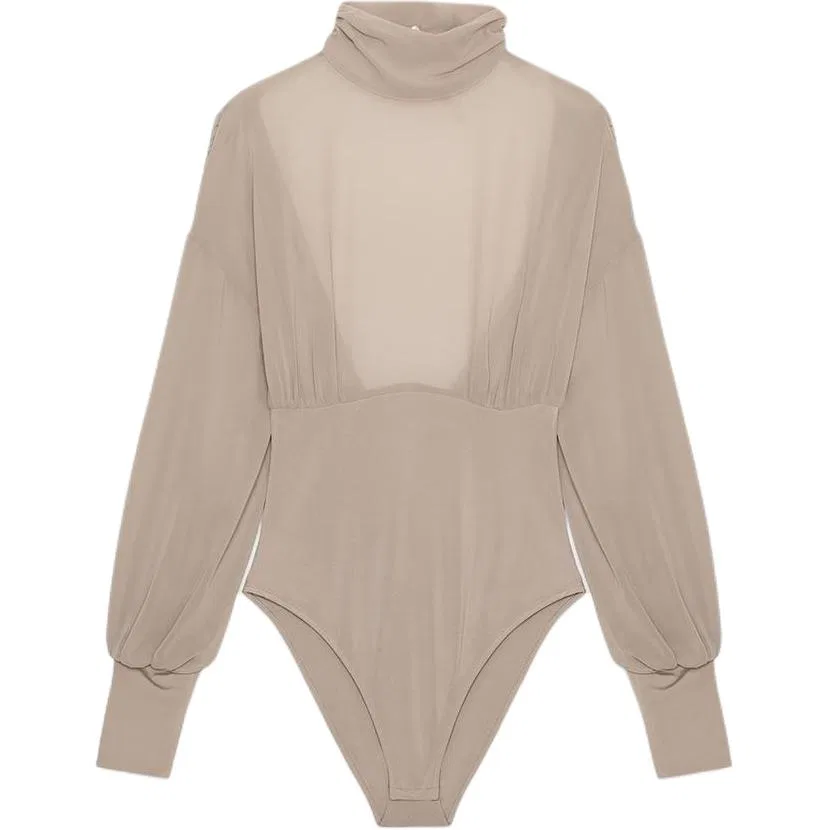 Женское боди с воротником-стойкой Light Pink ZARA, Light Pink