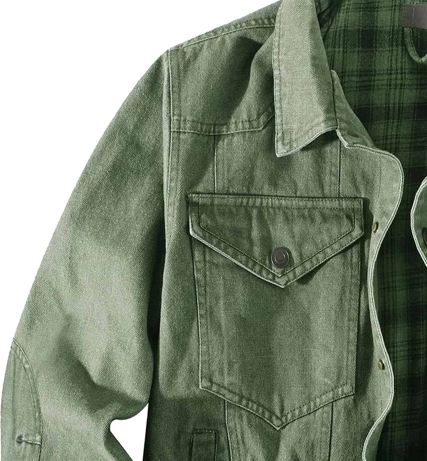 Мужская джинсовая куртка-тракторист Classic Outerwear, зелёный — фото 4