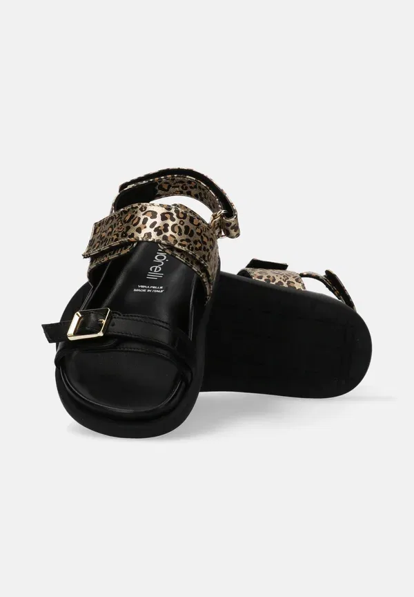 Сандалии с животным принтом Sandali con velcro e fascia animalier Morelli, черный — фото 4