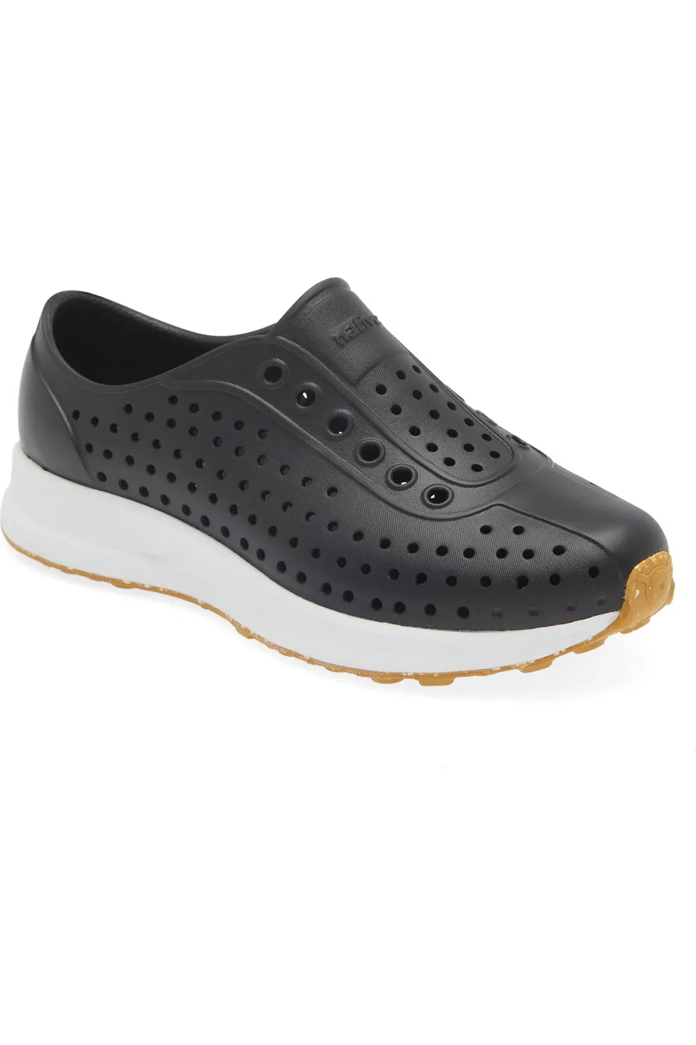 Детские кеды слипоны с перфорированным верхом Robbie Sugarlite Native Shoes, Jiffy Black/Shell White