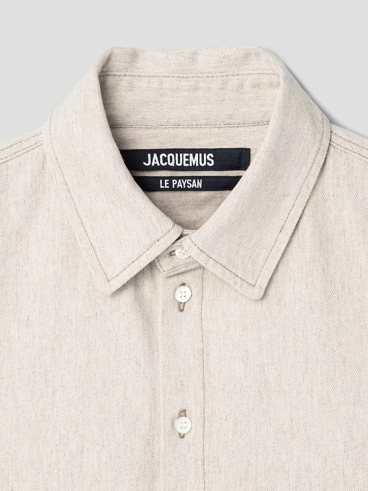 Джинсовая рубашка с длинным рукавом Simon JACQUEMUS, Beige — фото 3