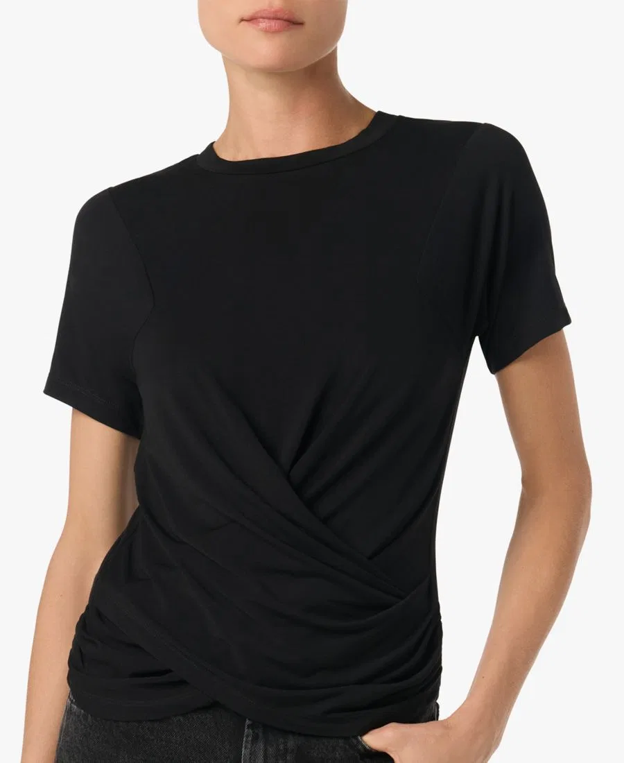 Женская футболка с запахом и скруткой на талии, с коротким рукавом Joe's Jeans, Black
