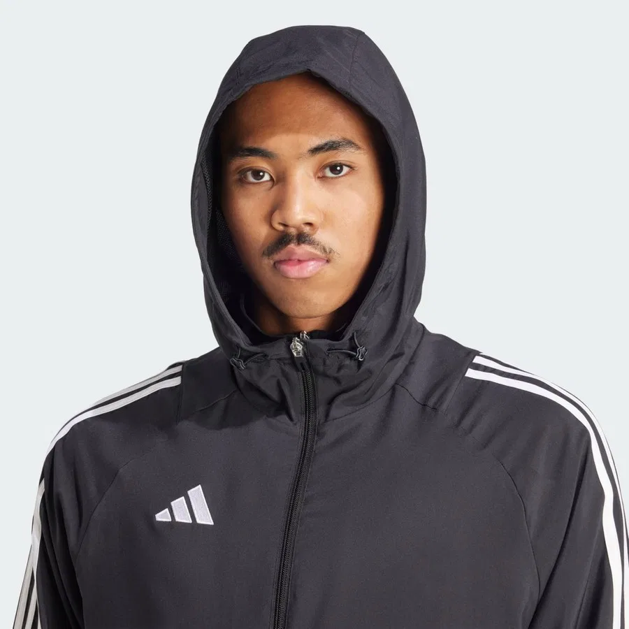 Ветровка спортивная с длинным рукавом Tiro 24 adidas, Черно-белый — фото 4