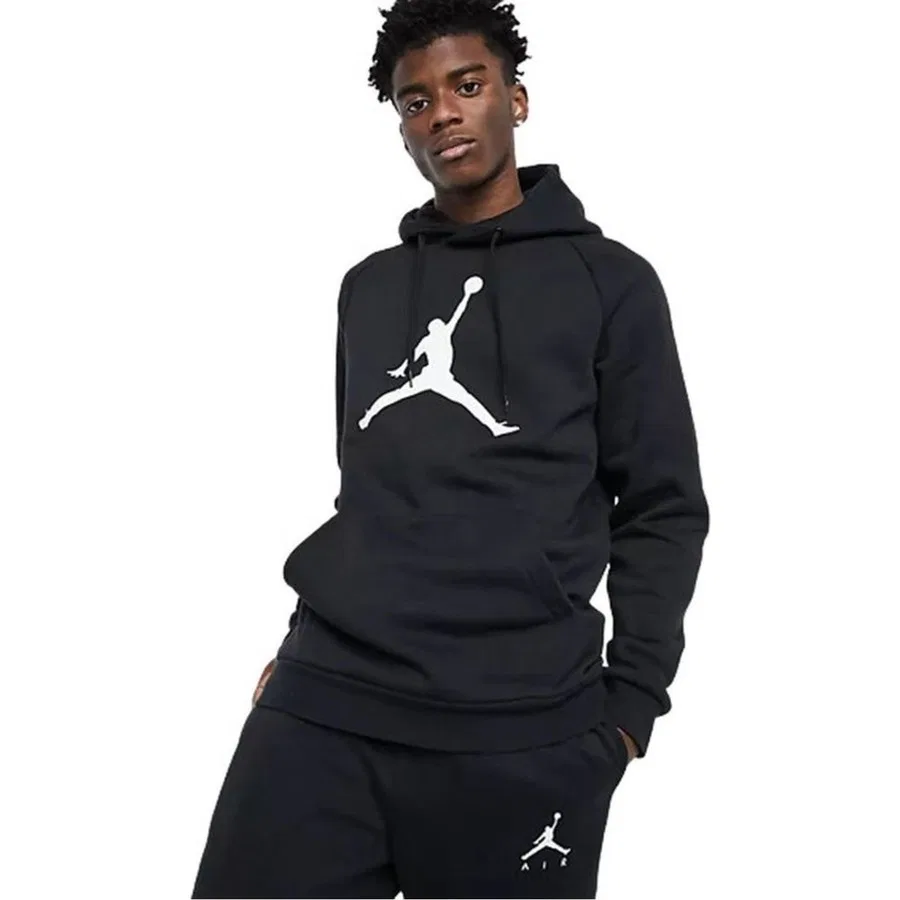 Свитшот из футера с капюшоном и логотипом Air Jordan Nike, Черный — фото 2