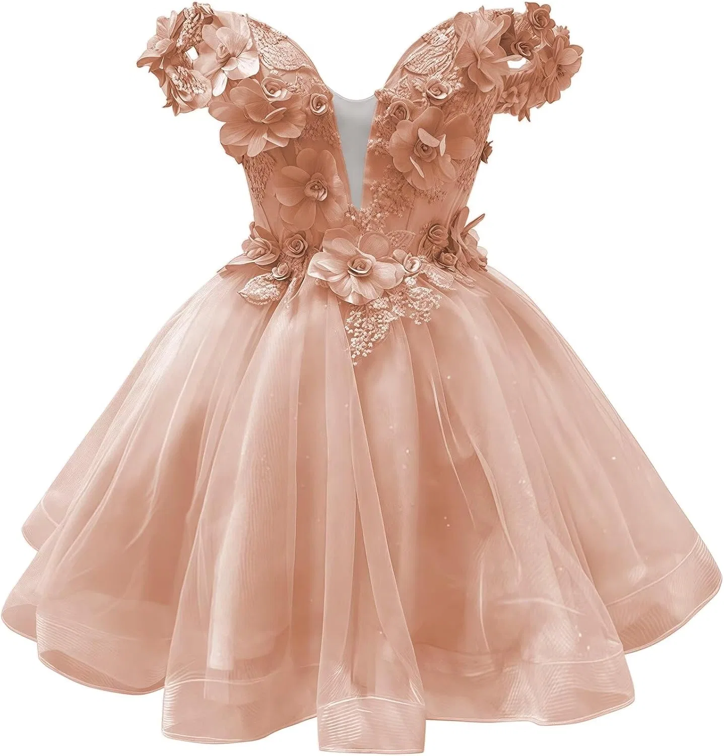 Женское платье A-line с цветами DAMA, Rose Gold