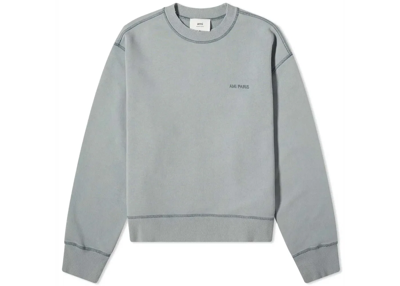 Мужской свитшот с выцветшим эффектом Ami Paris, Aquamarine