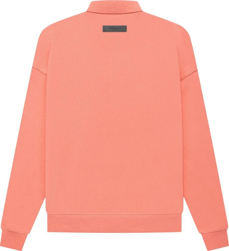 Лонгслив Fear of God Essentials Long-Sleeve Polo 'Coral', оранжевый — фото 3