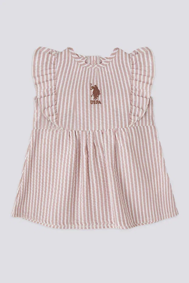 Детское платье для девочек с коротким рукавом U.S. Polo Assn., Taupe