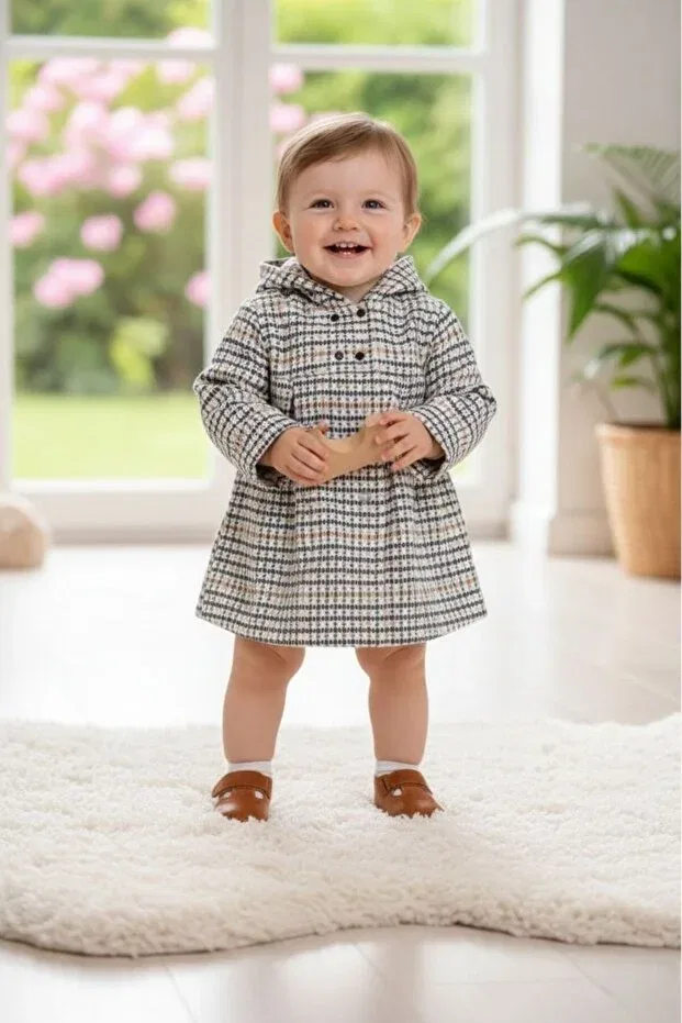 Детское пальто для девочек хлопковое Babyhola, Gray