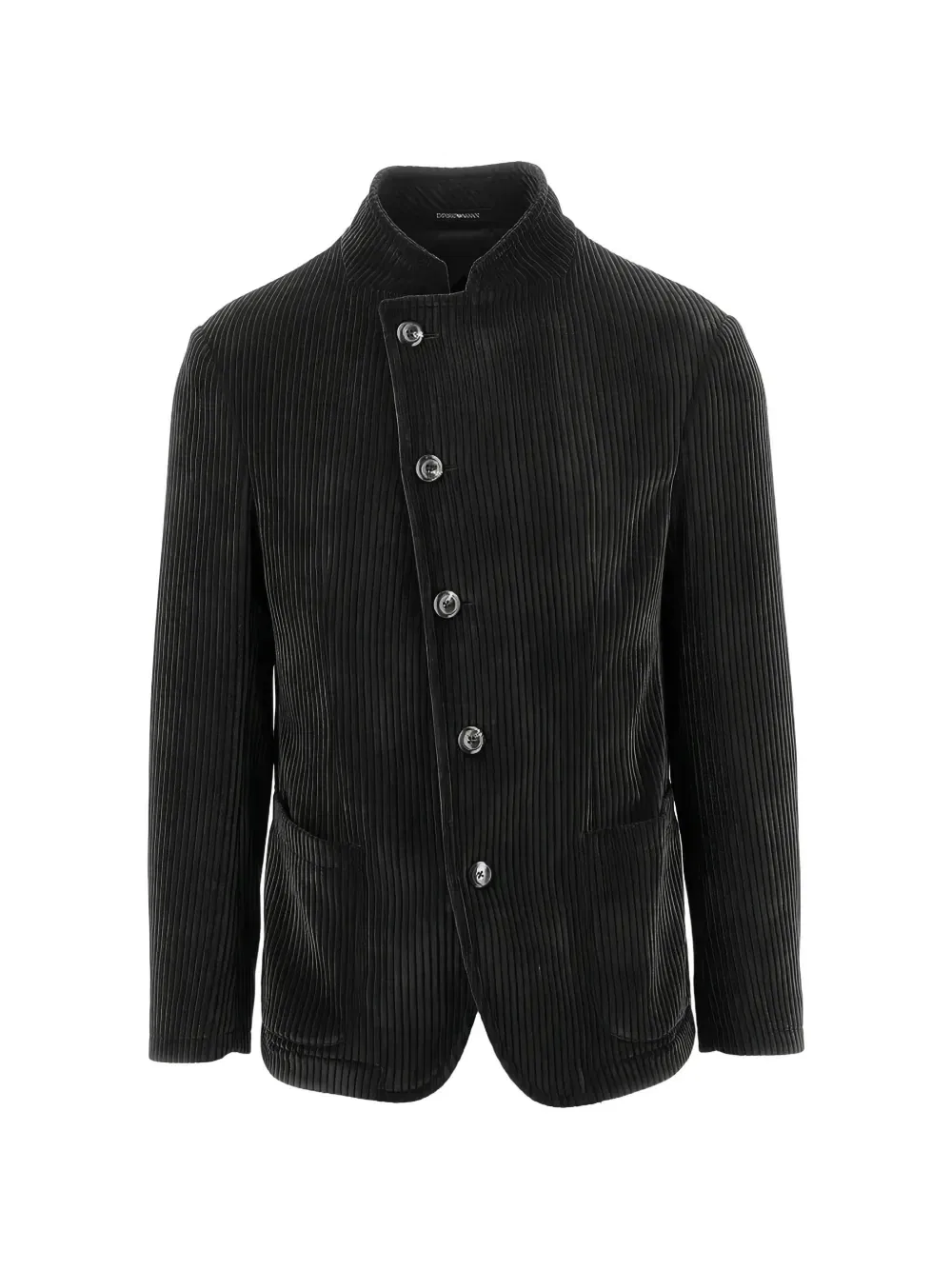 Куртка из вельвета со смещенной застежкой EMPORIO ARMANI, черный
