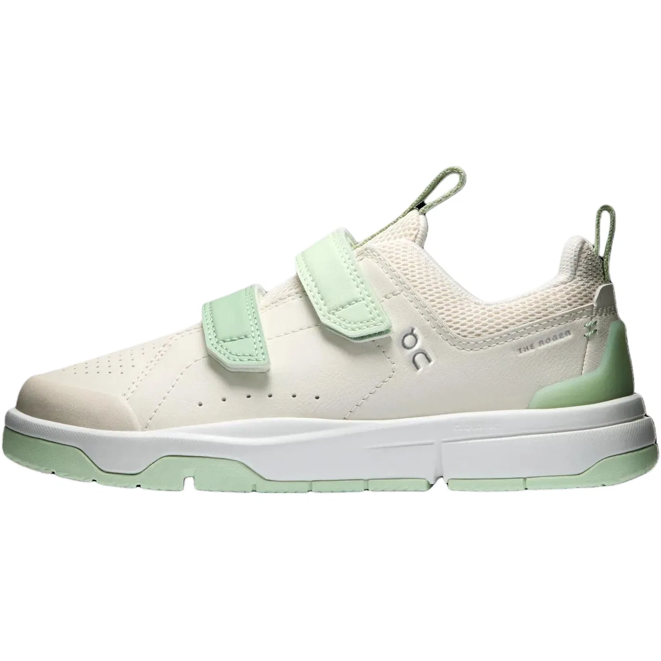 Детские повседневные кроссовки On THE ROGER, Dewdrop White | Sage Green