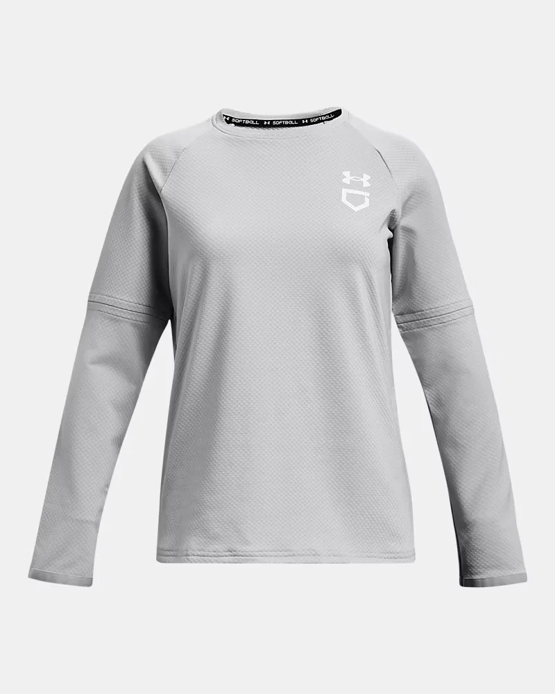Свитшот теплый с отрезными рукавами UA Utility Waffle UnderArmour, Mod Gray/White