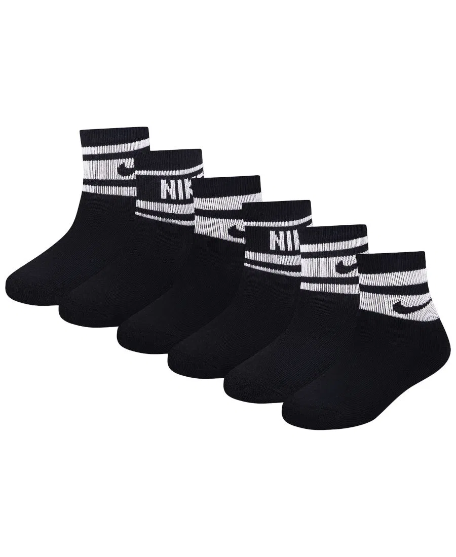 Носки четвертные с защитой зоны стопы, 6 пар, Varsity Cushioned Nike, Black
