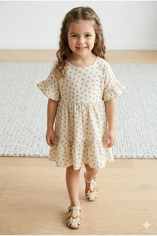 Детское платье для девочек хлопковое Grape Patterned Tayo Baby, Purple — фото 2