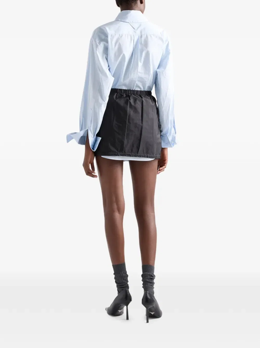 Мини-юбка Lightweight Re-nylon Prada, черный — фото 3