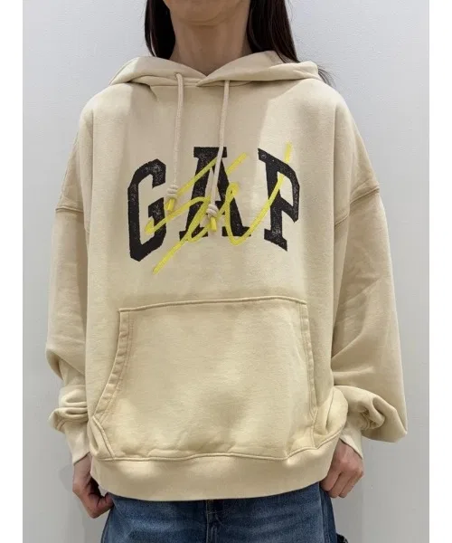 Мужское/Женское худи оверсайз с длинным рукавомGap × Sean Wotherspoon GAP, Ivory — фото 4