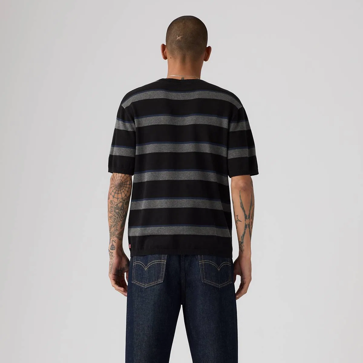 Свитер с коротким рукавом Levi's, Terrace Stripe Charcoal Heather - Grey — фото 4