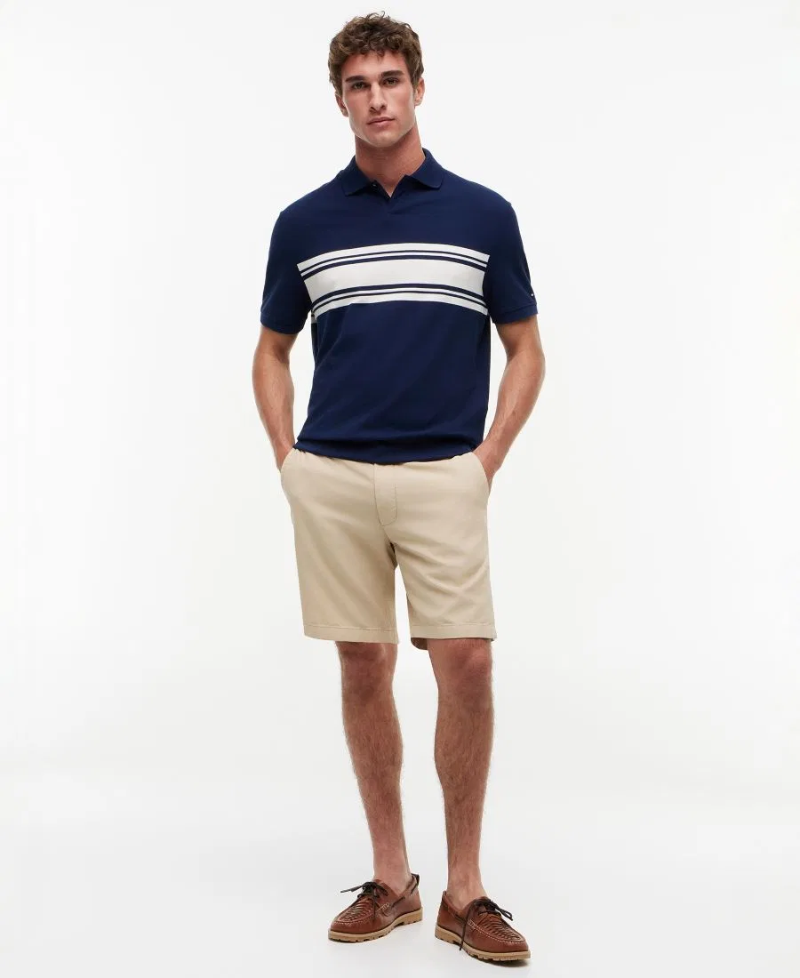 Поло с полосатым принтом Brenton Stripe Tommy Hilfiger, Carbon Navy — фото 2