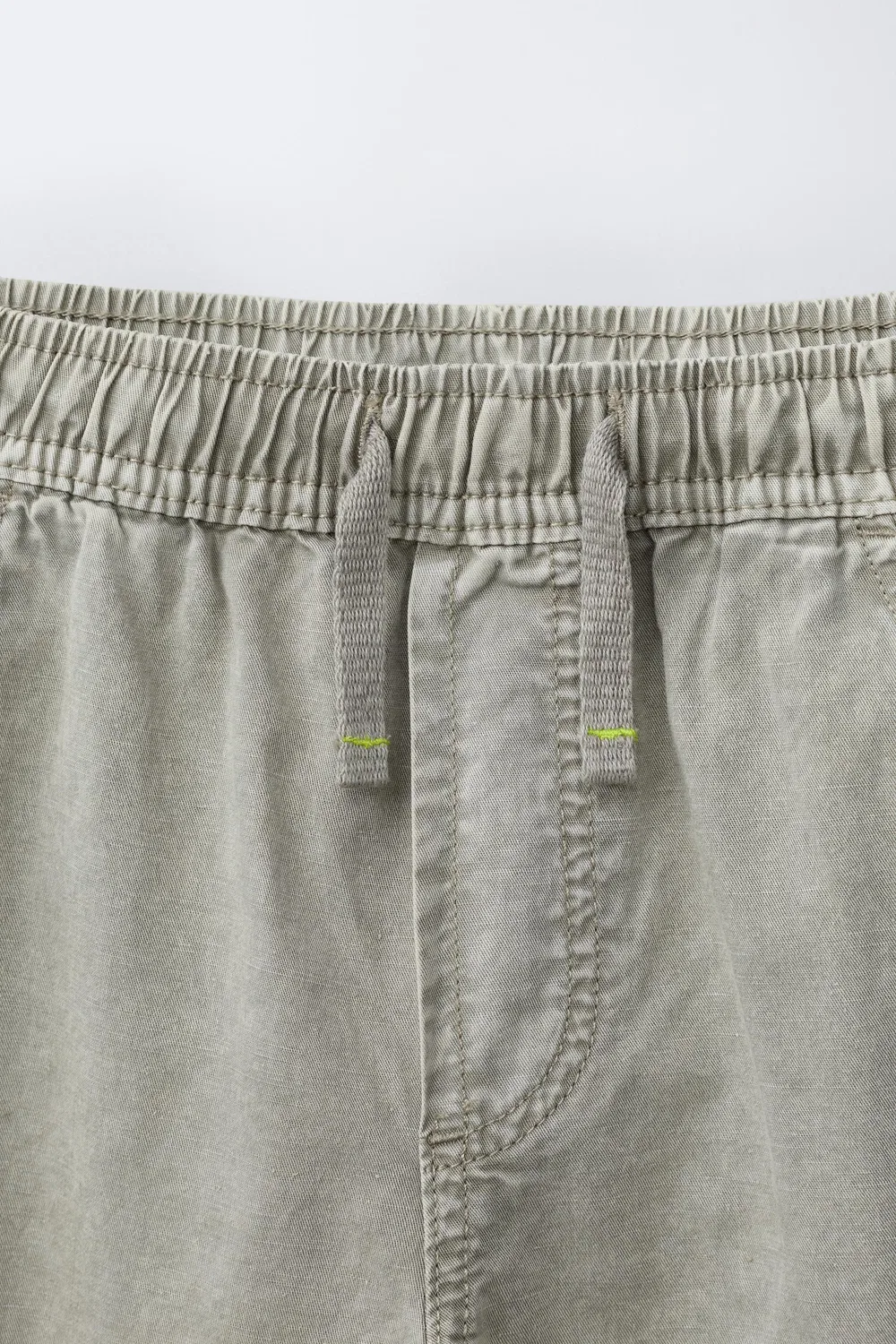 Свободные брюки с эффектом потертости из хлопка и льна ZARA, Taupe Grey — фото 3