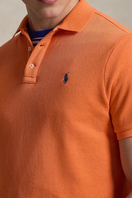 Поло из эластичного хлопка Polo Ralph Lauren, оранжевый — фото 4
