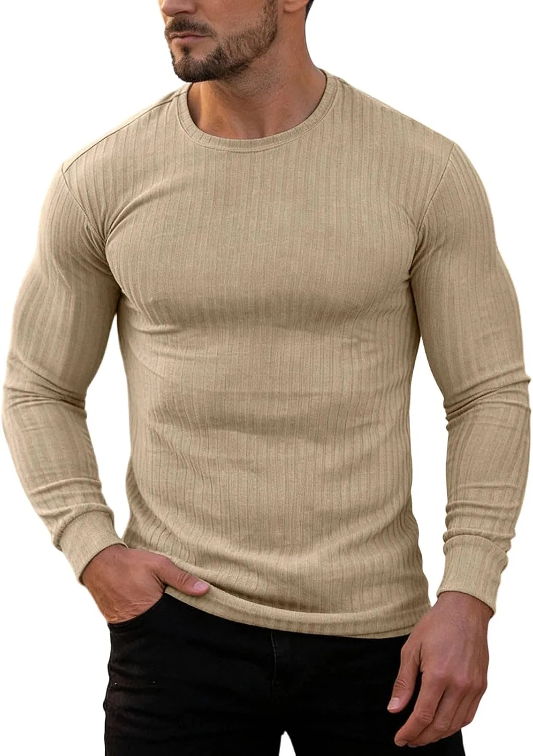Мужская футболка с длинным рукавом Slim Fit Generic, Khaki