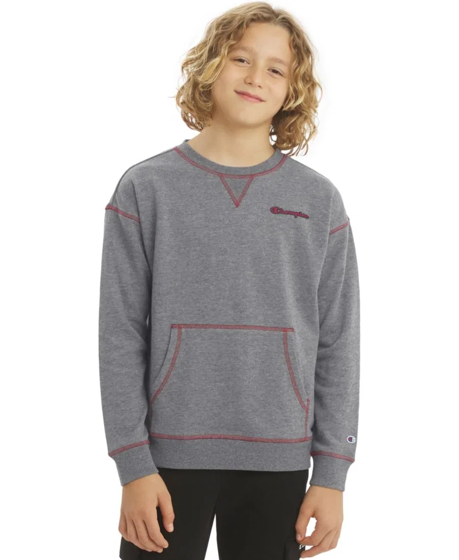Свитшот оверсайз с логотипом Champion, Medium Heather Gray