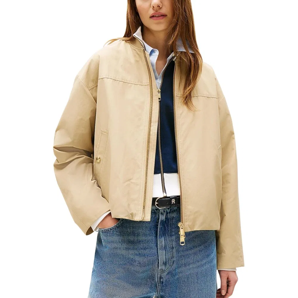 Женский бомбер на молнии с двойным бегунком Tommy Hilfiger, Beige