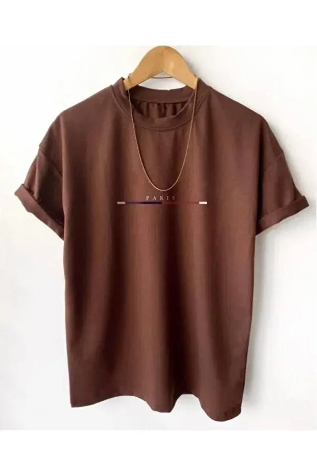 Детская футболка для мальчиков с принтом New Season Paris Line Printed Nigrum Pardus, Brown