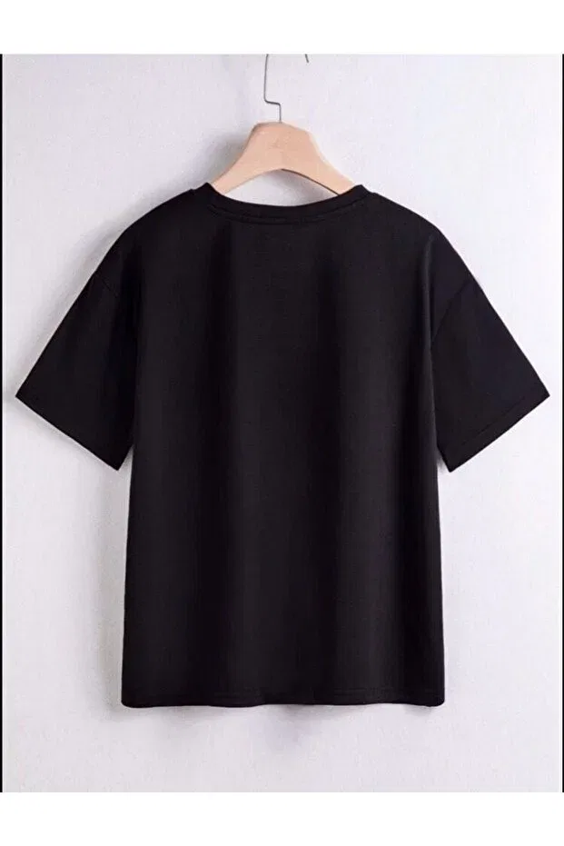 Детская футболка с принтом Pandas printed girl/boy t-shirt Generic Brands, Black — фото 3