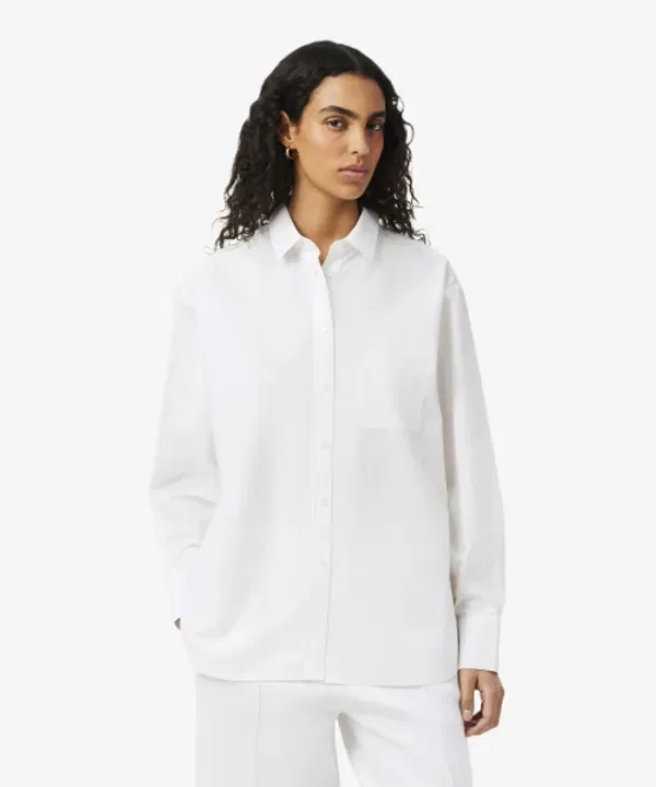 Рубашка Lacoste Классическая Поплин Оверсайз, Белая