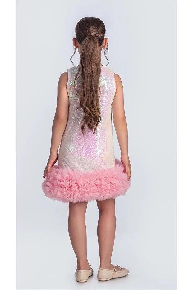 Детское платье для девочек с пайетками Sequin ifestos crowned tutu children's special occasion evening dress m00743 Mnk Baby&Kids, Ecru — фото 3