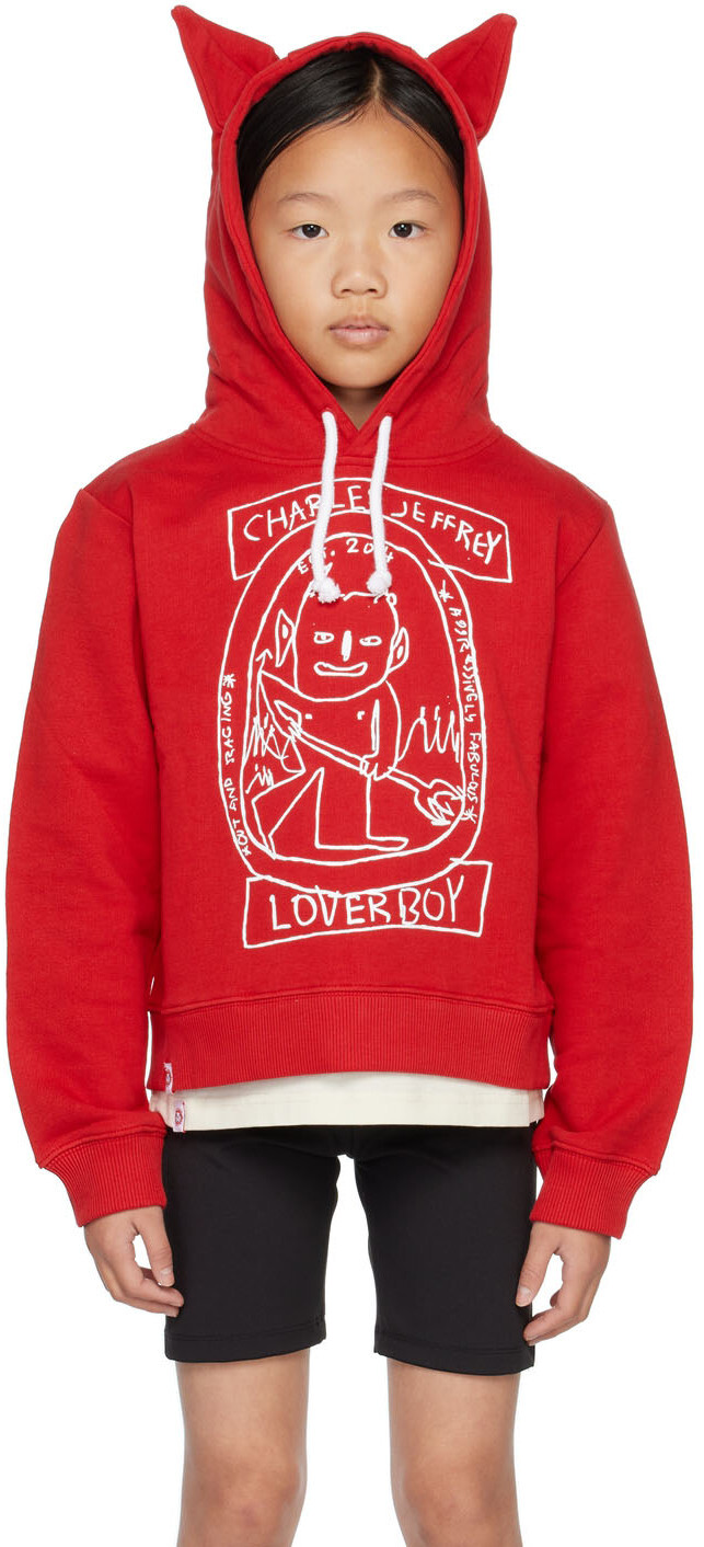 

SSENSE Эксклюзивное детское красное худи для мальчиков Lost Charles Jeffrey Loverboy, Красный, SSENSE Эксклюзивное детское красное худи для мальчиков Lost Charles Jeffrey Loverboy