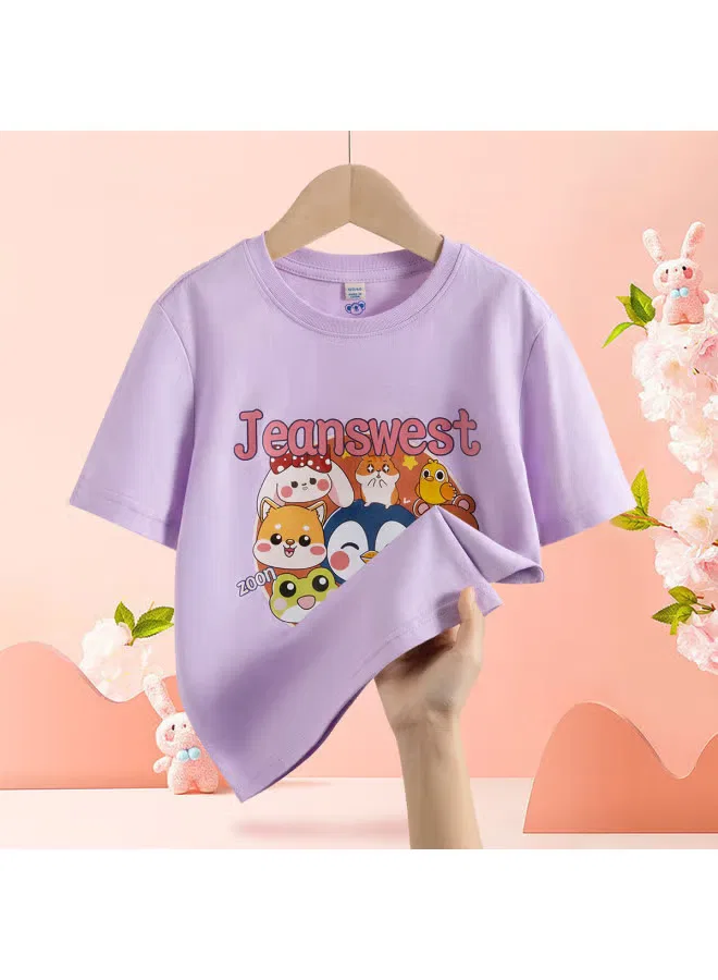 Футболка с коротким рукавом с принтом Jeanswest, светло-фиолетовый — фото 2