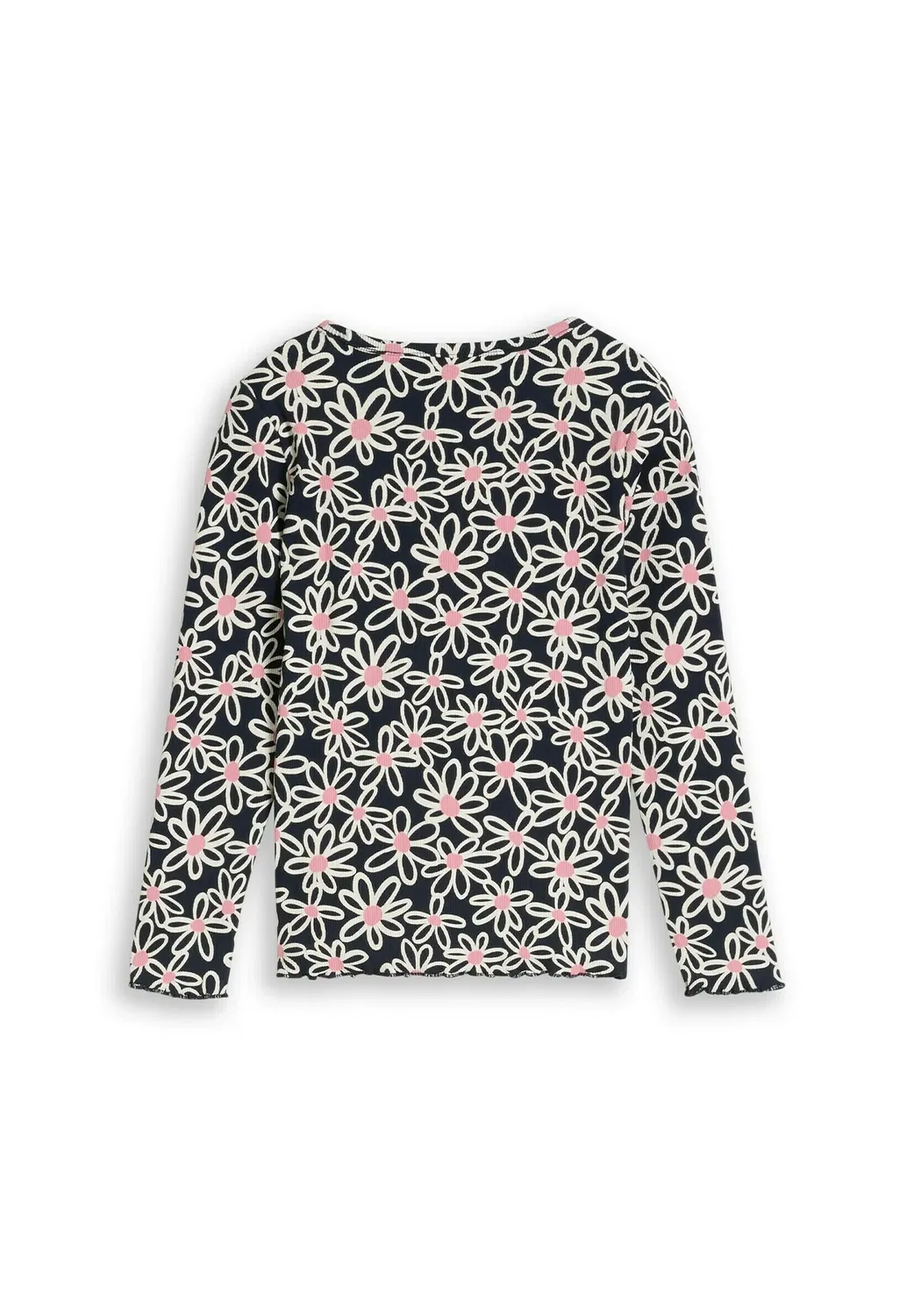 Футболка с длинными рукавами (T-shirt langarmshirt mit muster) Tom Tailor, Dark Blue Small Daisy Print — фото 2